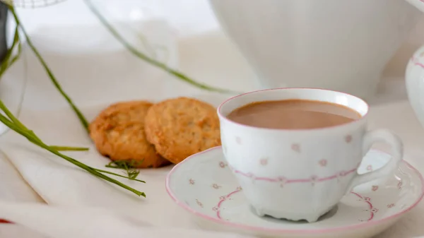 Kaffe Med Kakor Bordet — Stockfoto