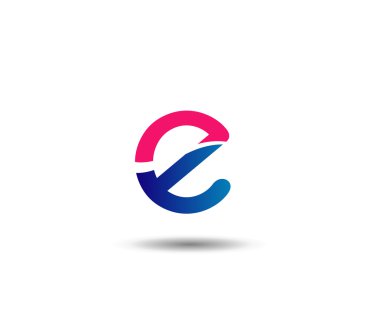 E harfi logo tasarım şablonu elementleri
