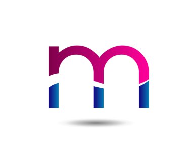 M harfi logo tasarım şablonu elementleri