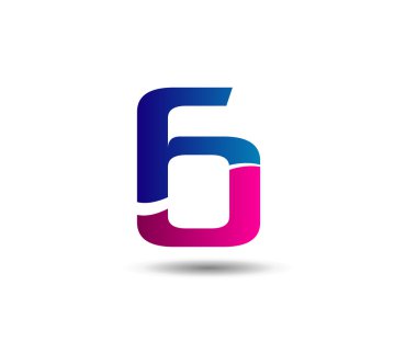 Vektör işareti küresel sayısı 6 logo