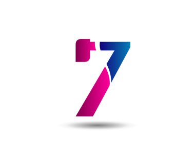7 numaralı logosunu görmeniz gerekir. Vektör logo tasarım.