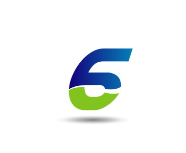 Soyut numarası 6 logo simge 