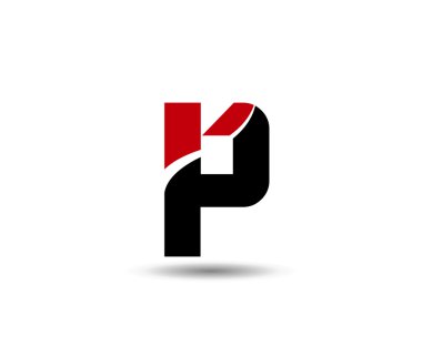 P harfi logo tasarım şablonu ögeleri