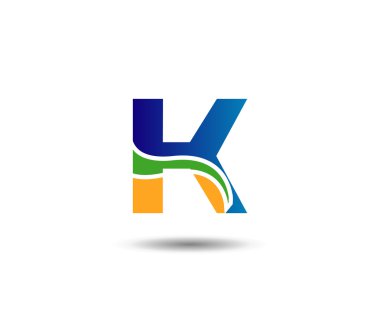 K harfi logo tasarım şablonu elementleri. Vektör renk işareti