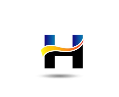 H harfi logo tasarım şablonu elementleri