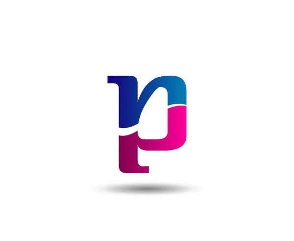 Letra p icono del logotipo elementos de plantilla de diseño. Signo de color del vector — Vector de stock