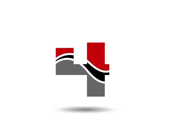 Číslo návrhu loga. Číslo čtyři logo. Šablona vektorové logo 4 — Stockový vektor