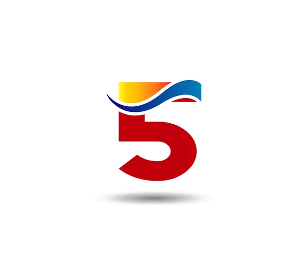 Логотип номер п'ять. Дизайн векторного логотипу — стоковий вектор