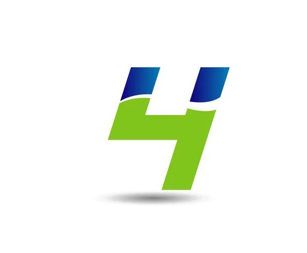 Număr logo design.Număr patru șablon vectorial logo.Logo 4 — Vector de stoc