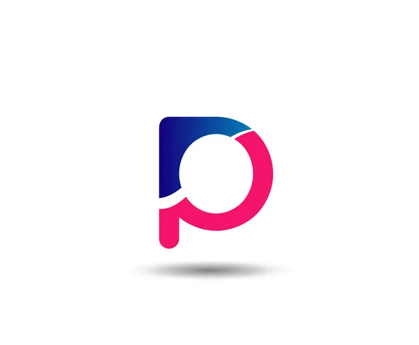 Літера p елементів шаблону дизайну логотипу. Векторний кольоровий знак — стоковий вектор