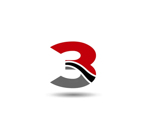 Numéro logo design.Number trois logo.Logo 3 modèle vectoriel — Image vectorielle