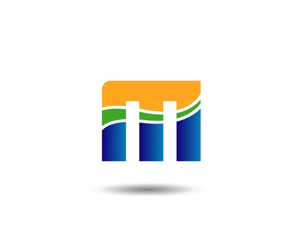 Bokstaven m logo ikon mall designelement. Vector färg tecken — Stock vektor