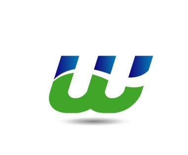W harfi logo tasarım şablonu ögeleri