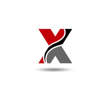 X harfi logo tasarım şablonu elementleri