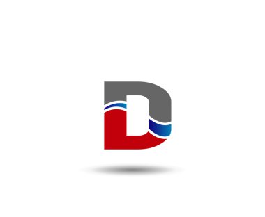 D harfi için soyut simgesi logo
