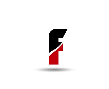 F harfi logo tasarım şablonu elementleri