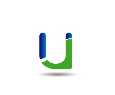 U harfi logo tasarım şablonu elementleri