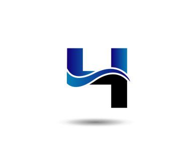 Sayı logo tasarımı. Dört numaralı logosunu görmeniz gerekir. Logo 4 vektör şablonu
