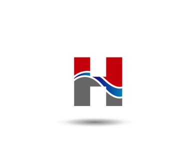 H harfi logo tasarım şablonu elementleri