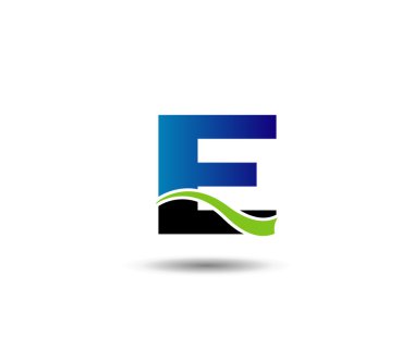 E harfi logo tasarım şablonu elementleri