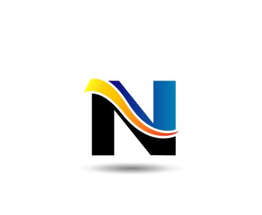 Mektup n logo simge tasarım şablonu öğeleri. Vektör renk işareti