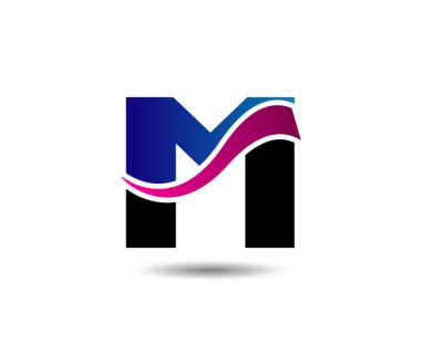 Mektup m logosu simgesi tasarım şablonu öğeleri. Vektör renk işareti