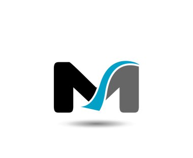 M harfi logo tasarım şablonu elementleri