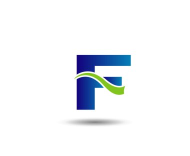 F harfi logo tasarım şablonu elementleri