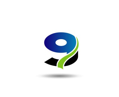 Soyut 9 numara logo sembol simge