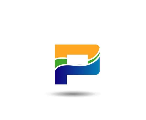 Letter P logo pictogram sjabloon elementen — Stockvector