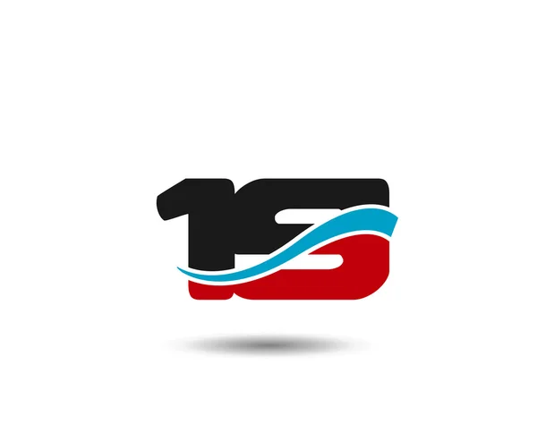 Logo templat desain swoosh nomor 15 - Stok Vektor