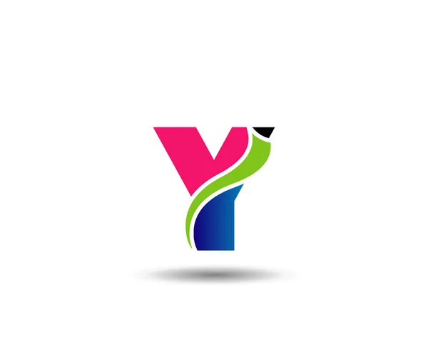 Элементы шаблона логотипа буквы y. Векторный цветовой знак — стоковый вектор
