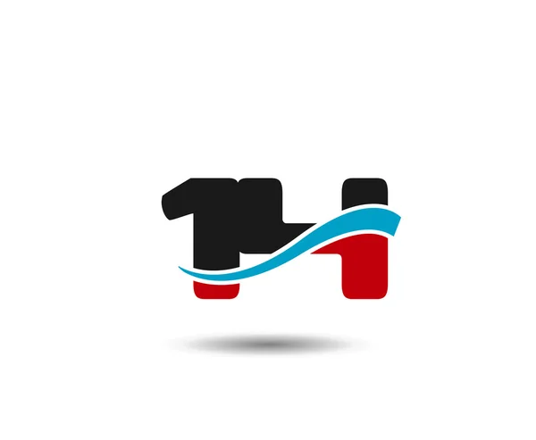 14 numara swoosh tasarım şablonu logo — Stok Vektör