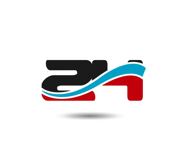 24 numara swoosh tasarım şablonu logo — Stok Vektör