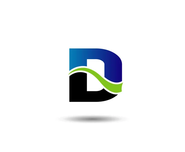 Bokstav D logotyp ikon designmall element — Stock vektor