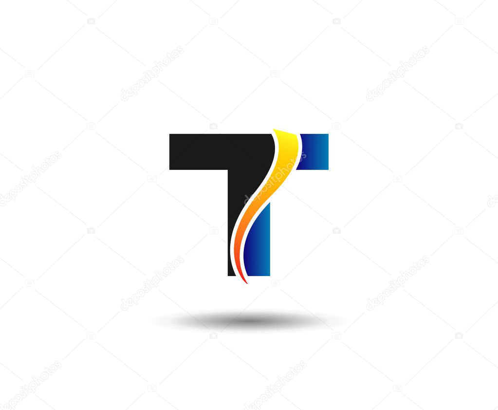 Vector illustration of abstract icons based on the letter T logo