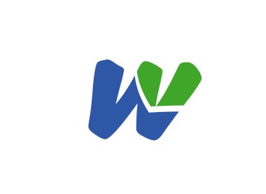 W harfi logo tasarım şablonu ögeleri