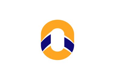 O harfi logo tasarım şablonu elementleri