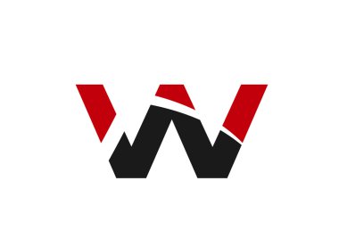 W harfi logo tasarım şablonu ögeleri