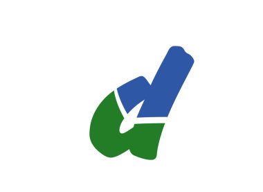 D harfi logo tasarım şablonu ögeleri