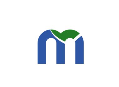 M harfi logo tasarım şablonu elementleri
