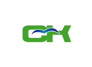 Zarif alfabe K ve C harfi logosu. Vektör çizim