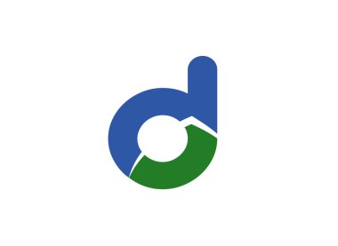 D harfi logo tasarım şablonu ögeleri