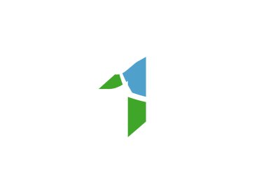 Sayı logo tasarımı. Bir numaralı logosunu görmeniz gerekir. Logo 1 vektör şablonu