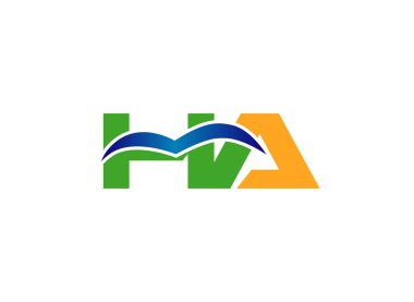 Ha Logo. Vektör grafik marka mektup öğesi