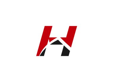 H harfi logo tasarım şablonu elementleri