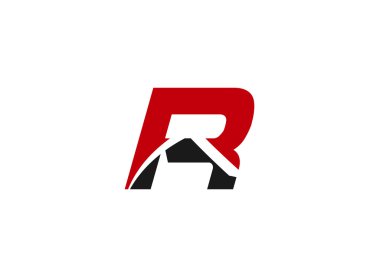 R harfi logo tasarım şablonu elementleri