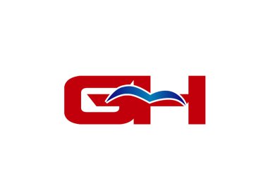 GH harfi logo tasarım vektörü