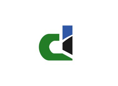 D harfi için soyut simgesi logo