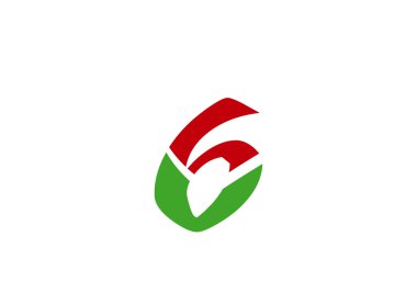 Vektör işareti küresel sayısı 6 logo